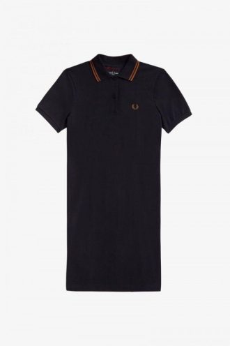 Vestido de piqué con paneles de tartán
