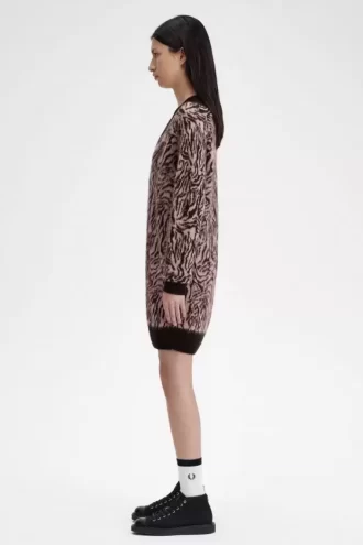 Vestido de punto de cebra para mujer