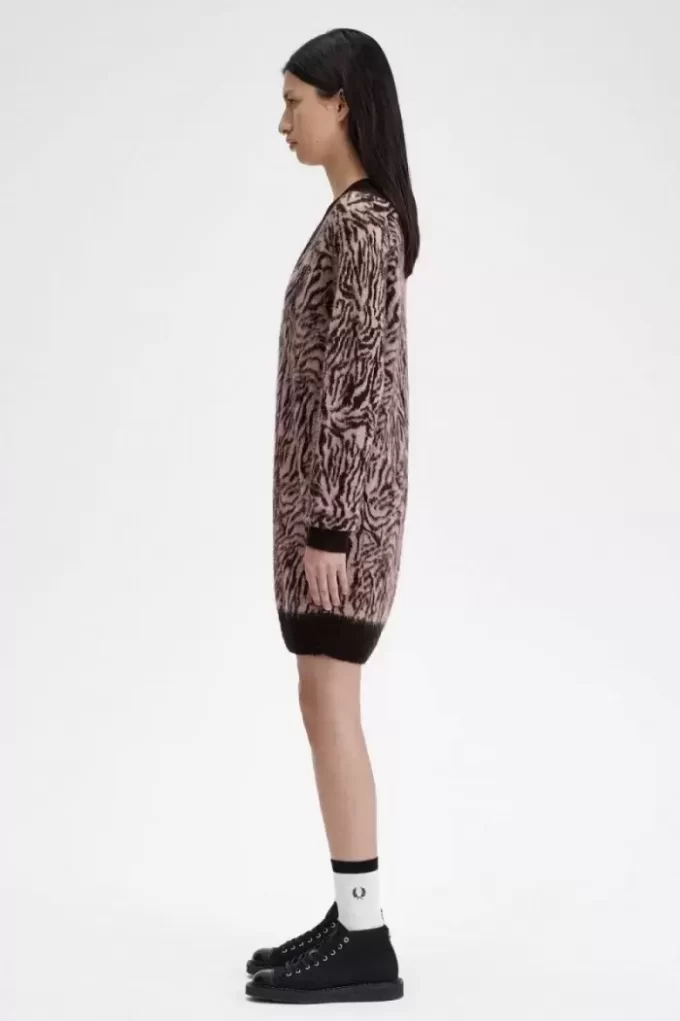 Vestido de punto de cebra para mujer Vestido de punto de cebra para mujer