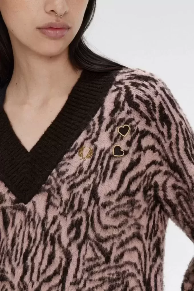 Vestido de punto de cebra para mujer Vestido de punto de cebra para mujer