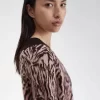 Vestido de punto de cebra para mujer Vestido de punto de cebra para mujer