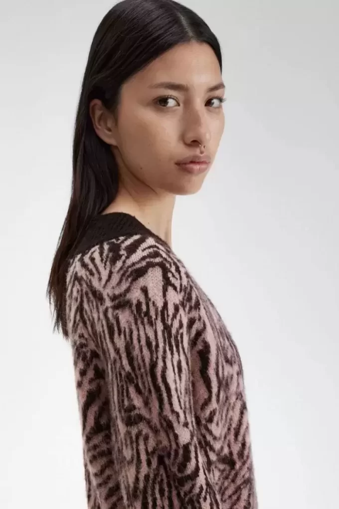 Vestido de punto de cebra para mujer Vestido de punto de cebra para mujer