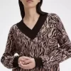 Vestido de punto de cebra para mujer Vestido de punto de cebra para mujer