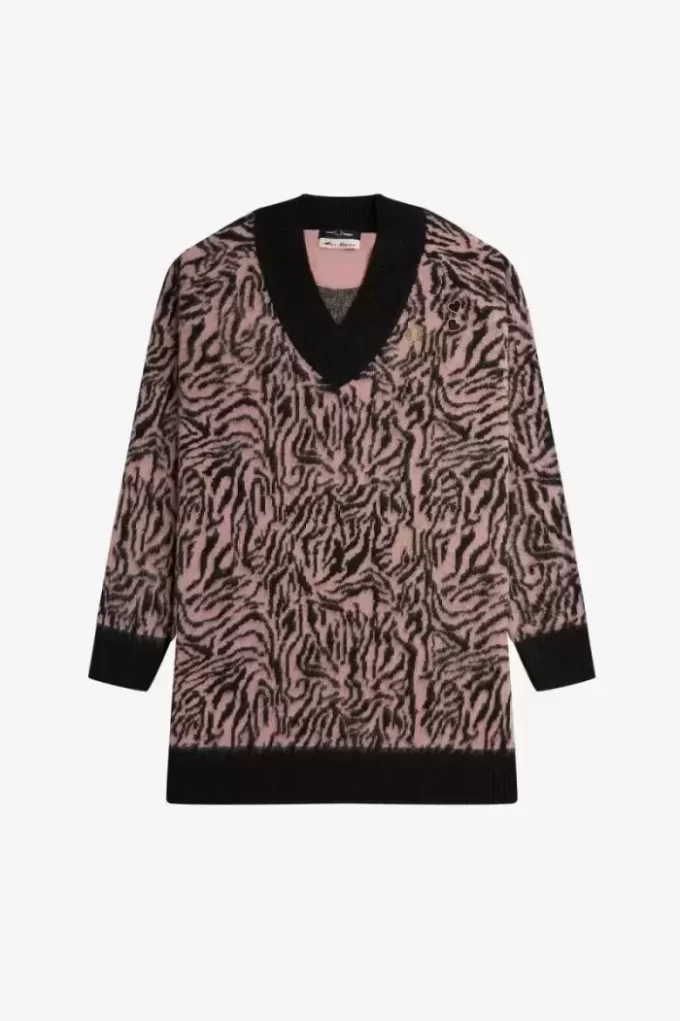 Vestido de punto de cebra para mujer Vestido de punto de cebra para mujer