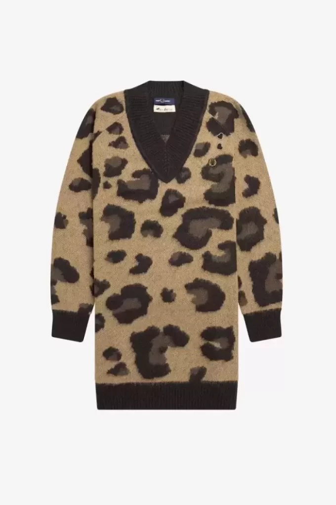 Vestido de punto de leopardo para mujer Vestido de punto de leopardo para mujer