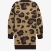 Vestido de punto de leopardo para mujer Vestido de punto de leopardo para mujer