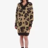 Vestido de punto de leopardo para mujer Vestido de punto de leopardo para mujer