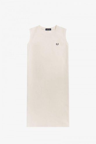 Vestido tipo camiseta sin mangas con ribetes