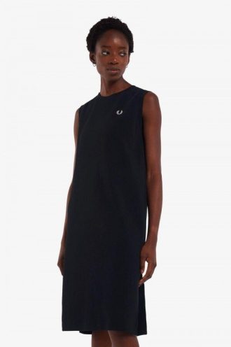 Vestido tipo camiseta sin mangas con ribetes