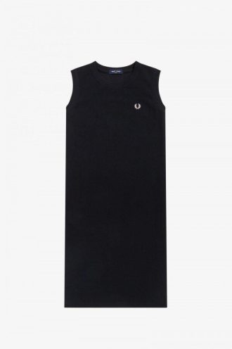 Vestido tipo camiseta sin mangas con ribetes